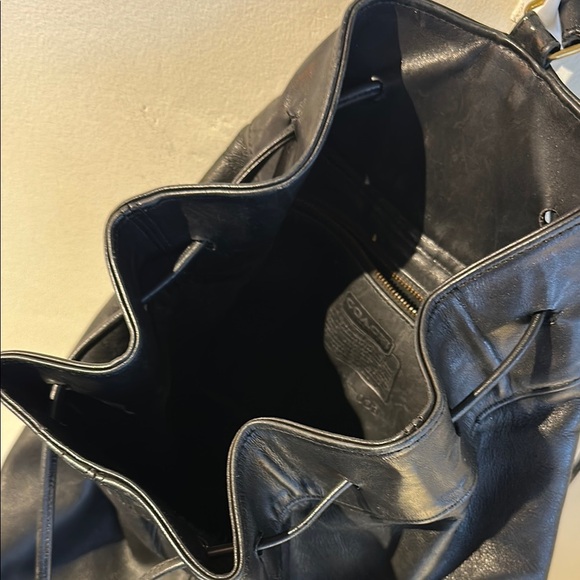 Vintage Coach Sling Bag Black Leather  Backpack - Picture 7 of 7